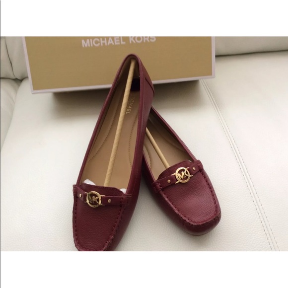 MICHAEL KORS May Leather Moc Flat  Dark Cherry - Picture 3 of 3